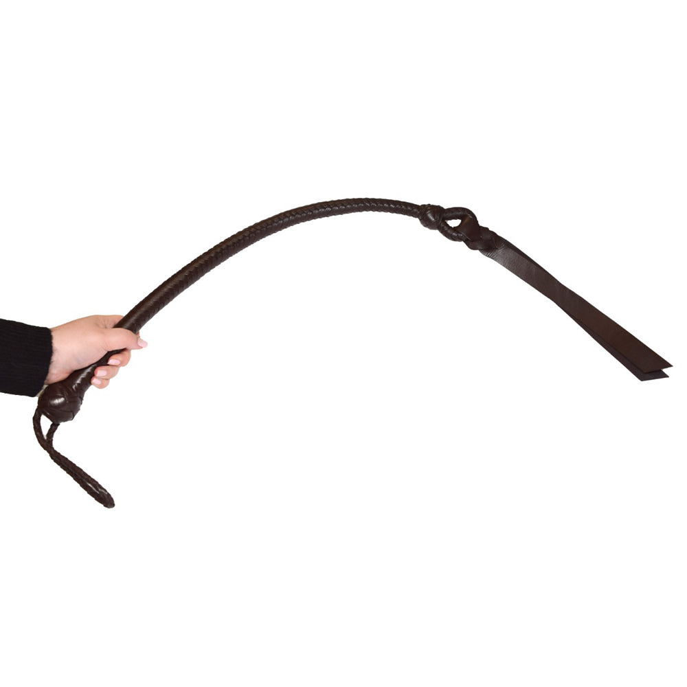 Prowler RED Leather Plaited Whip