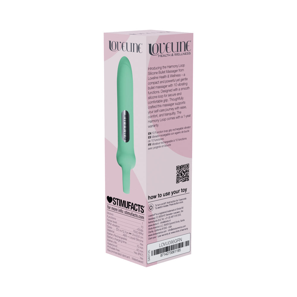 LoveLine Harmony Loop Grip Vibe Liquid Silicone Green