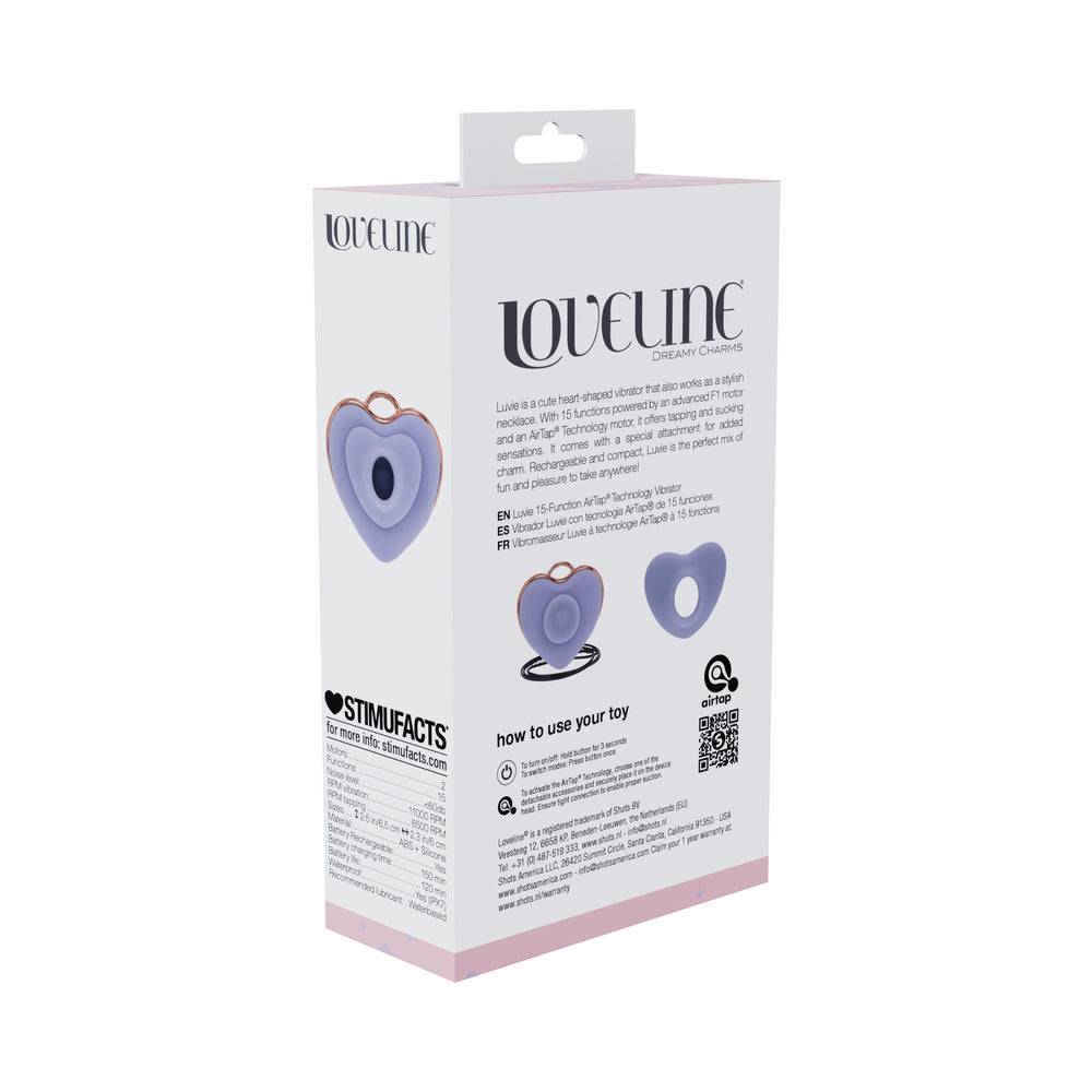 LoveLine Luvie AirTapTech Rechargeable Vibrator Waterproof Lavender