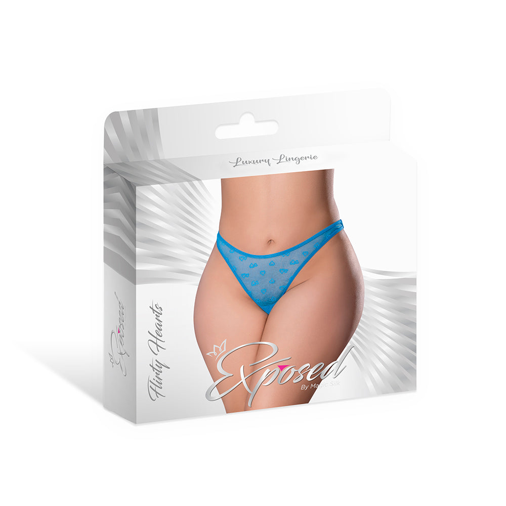 Magic Silk Flirty Hearts Low Rise Micro Thong Blue Sugar