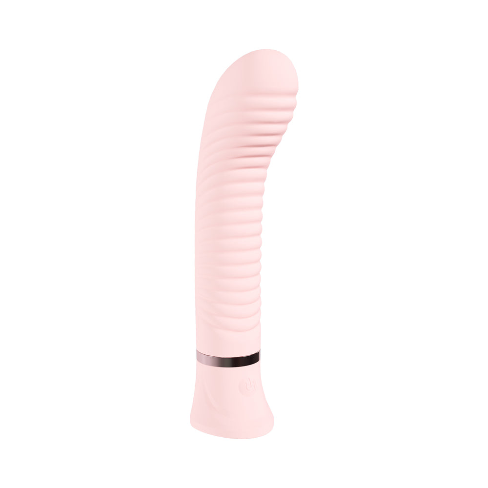 Loveline Divine Rechargeable Silicone Ribbed G-Spot Vibrator Pink