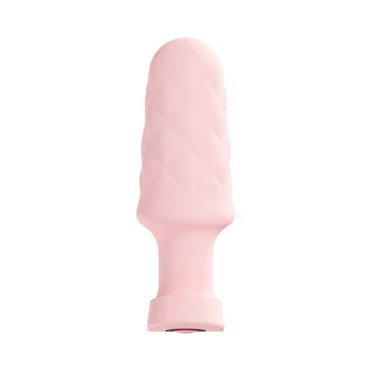 Loveline Velvet Rechargeable Silicone Remote Control Vibrating Plug Pink