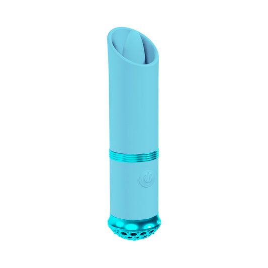 Loveline Luxe Rechargeable Silicone Mini Lipstick Vibrator Blue