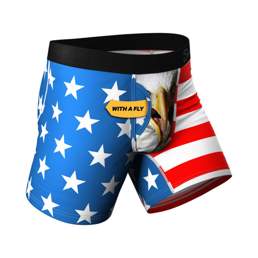 The Mascot American Flag Ball Hammock Pouch Underwear with Fly