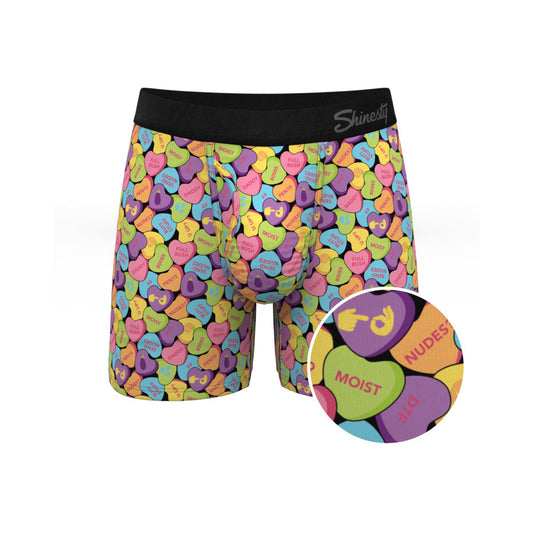 The Candy Crush Candy Hearts Ball Hammock Pouch Underwear with Fly