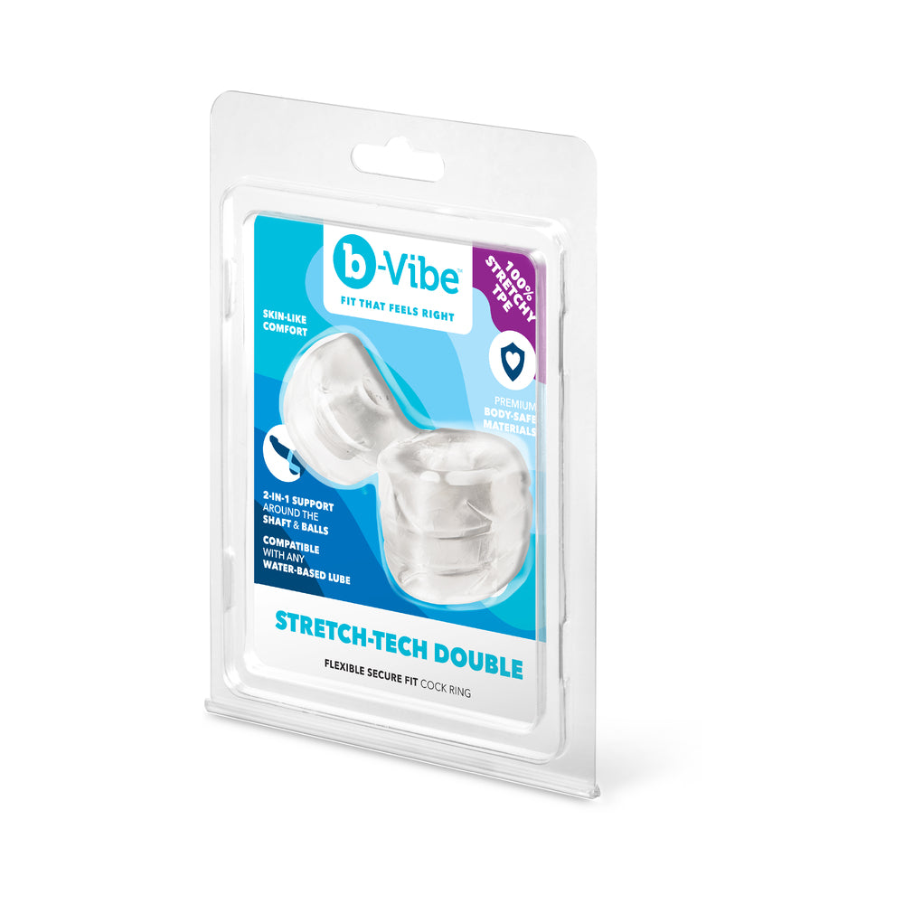 b-Vibe Strech-Tech Double Barrel Ultra Stretchy C-Ring & Ball Stretcher