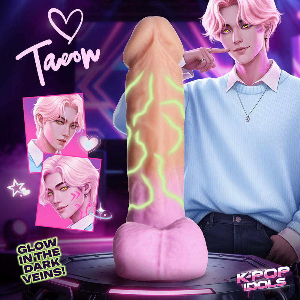 K-Pop Idols Taeon Silicone Dildo with Balls