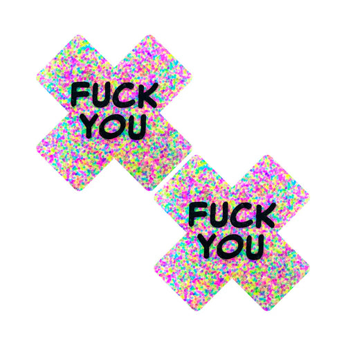 F*ck You Sprankles 3D Neon Blacklight X Factor Nipple Pasties