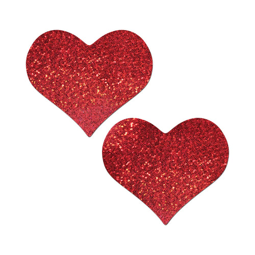 Heart Glitter Red Full Breast Covers Support Tape