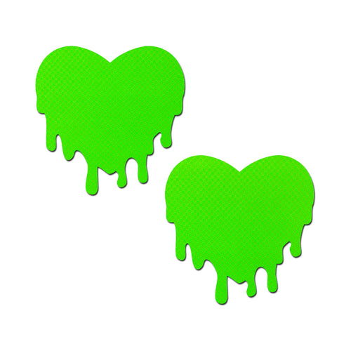 Neon Green Melty Heart Nipple Pasties
