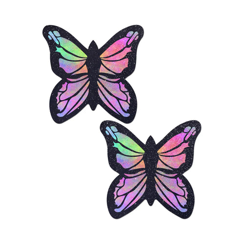 Butterfly Rainbow Twinkle Velvet Full Breast Covers Support Tape