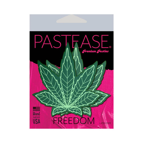Indica Pot Leaf: Green Weed Nipple Pasties