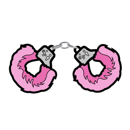 Sex Toy Fuzzy Handcuffs Enamel Pin