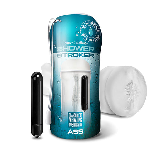 Happy Ending Vibrating Self-Lubricating Shower Stroker Ass