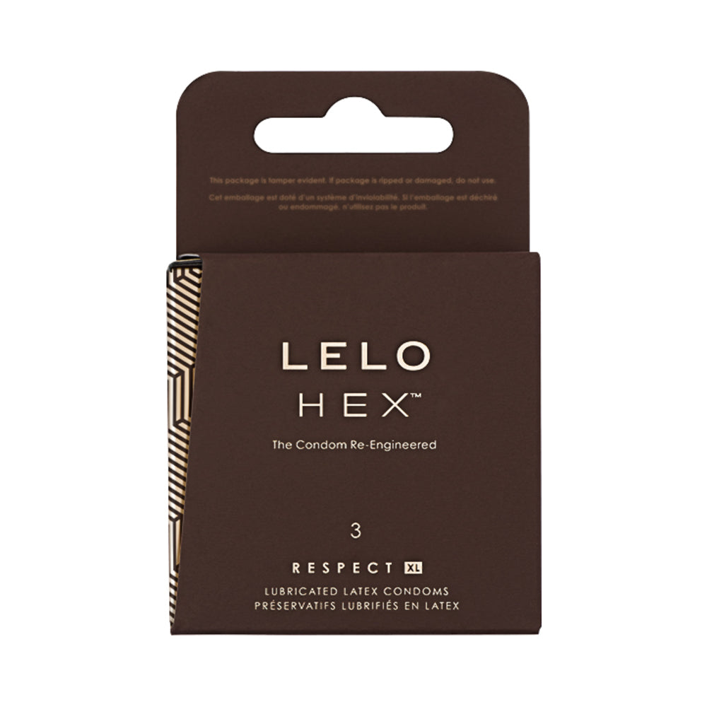 LELO HEX Respect XL Lubricated Latex Condoms, 3-Pack
