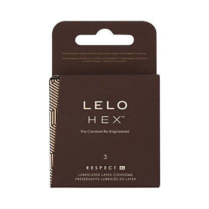 LELO HEX Respect XL Lubricated Latex Condoms, 3-Pack