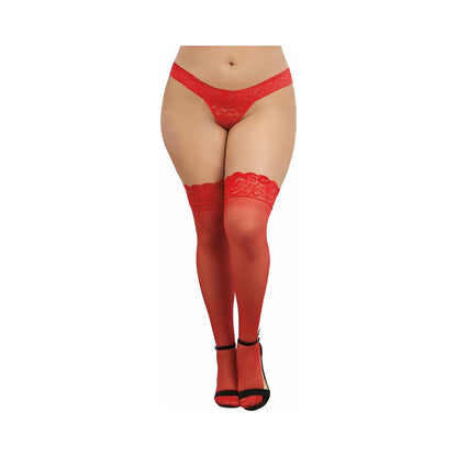Dreamgirl Sheer Thigh-High Stockings with Silicone Lace Top