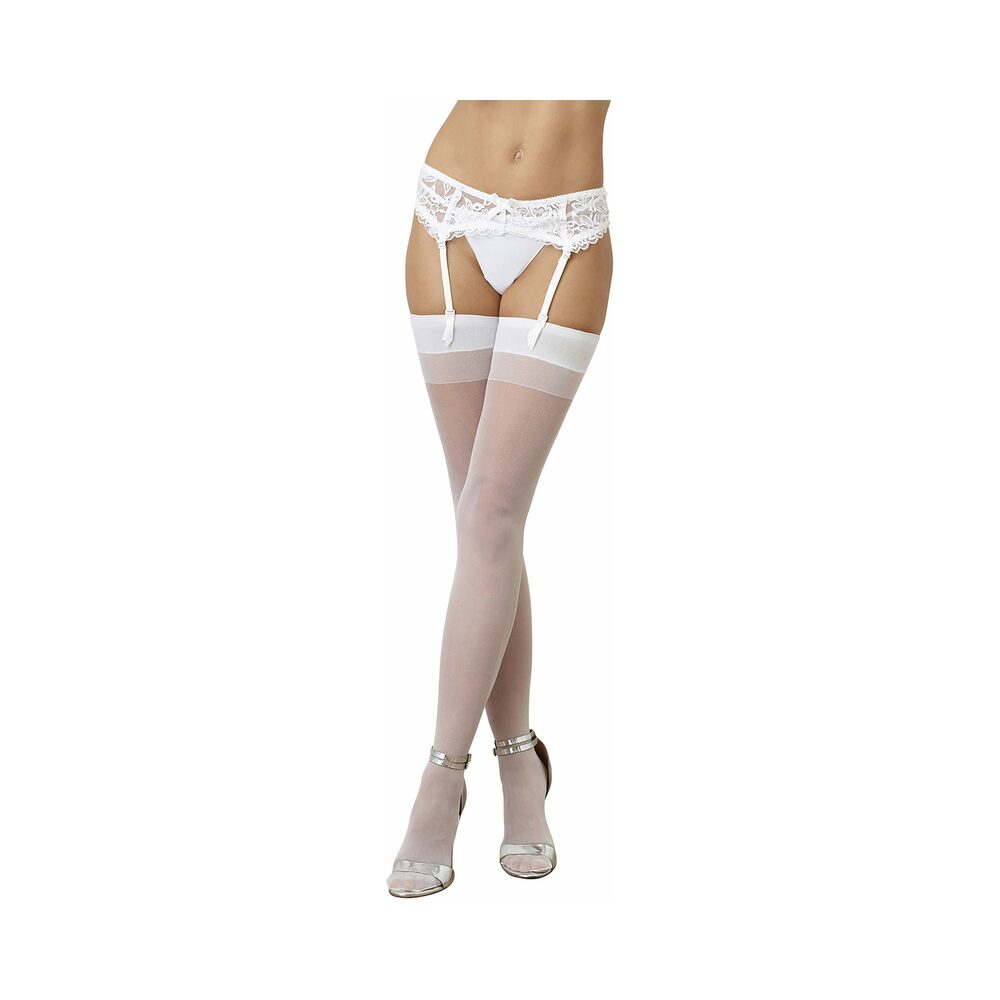Dreamgirl Sheer Thigh-Highs with Plain Top and Back Seam