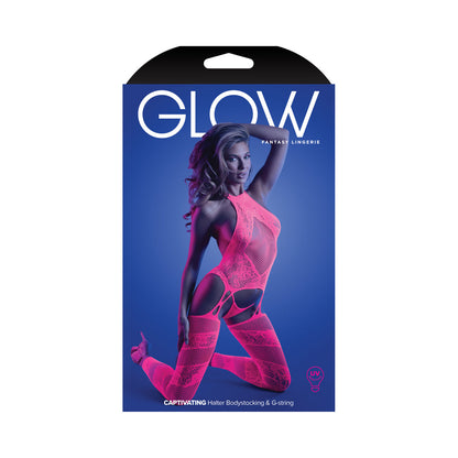 Fantasy Lingerie Glow Halter Bodystocking & G-String
