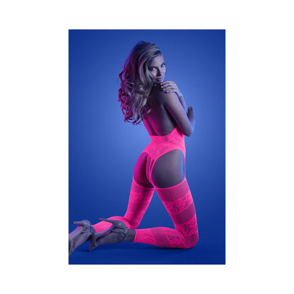 Fantasy Lingerie Glow Halter Bodystocking & G-String