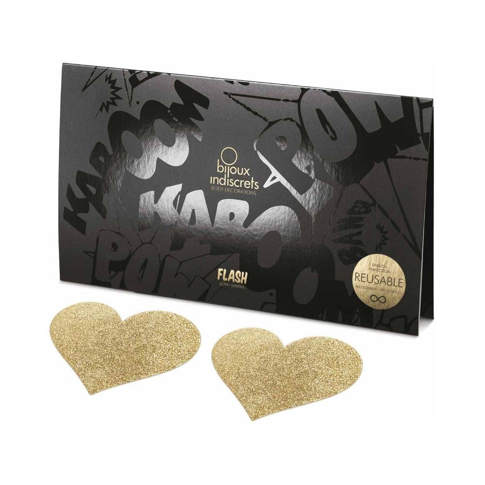 Bijoux Indiscrets Flash Reusable Glitter Pasties Heart