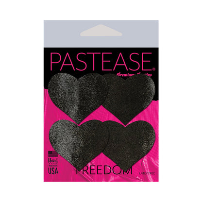 Pastease Petites Liquid Hearts Pasties Black 2-Pack