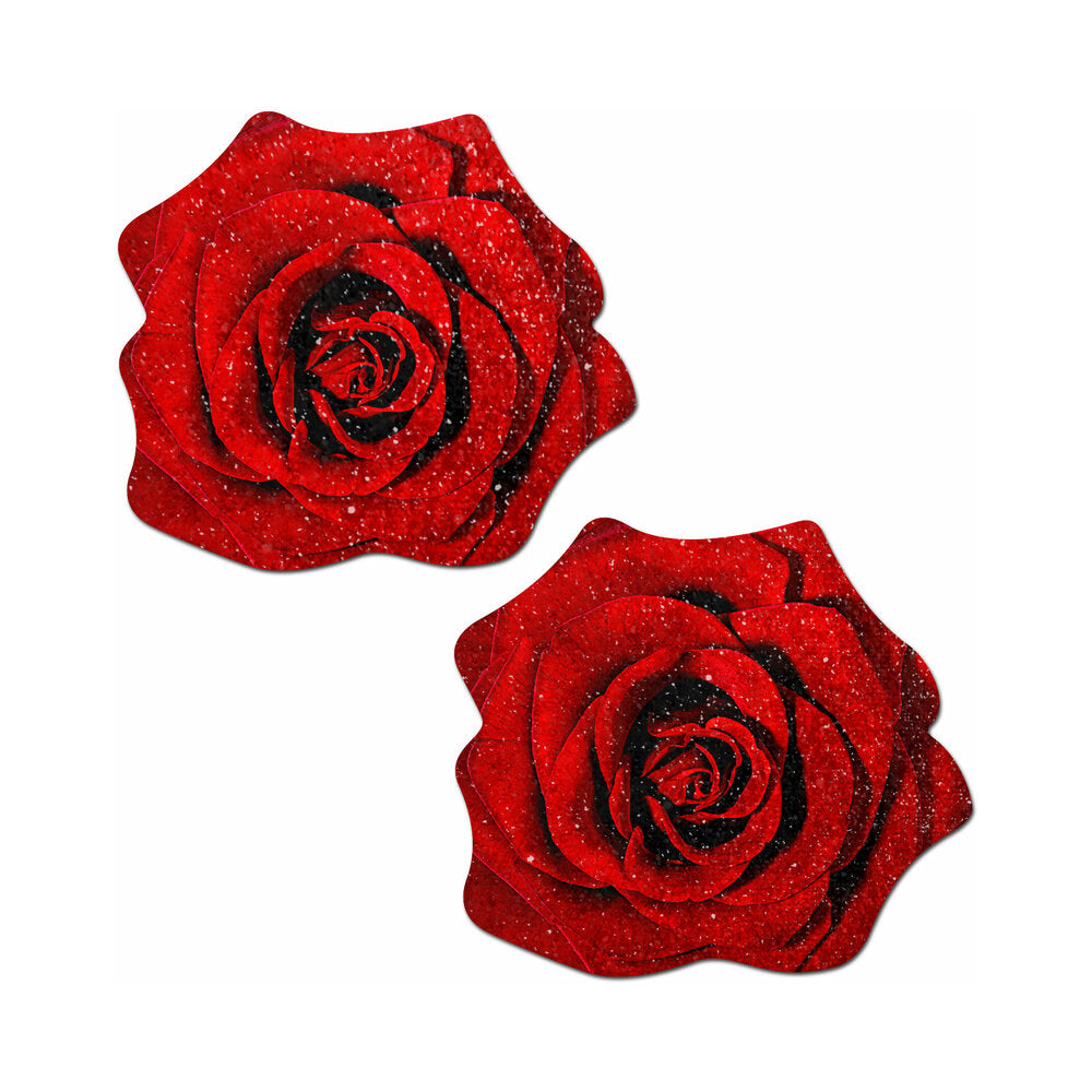 Pastease Red Glitter Blooming Rose Pasties
