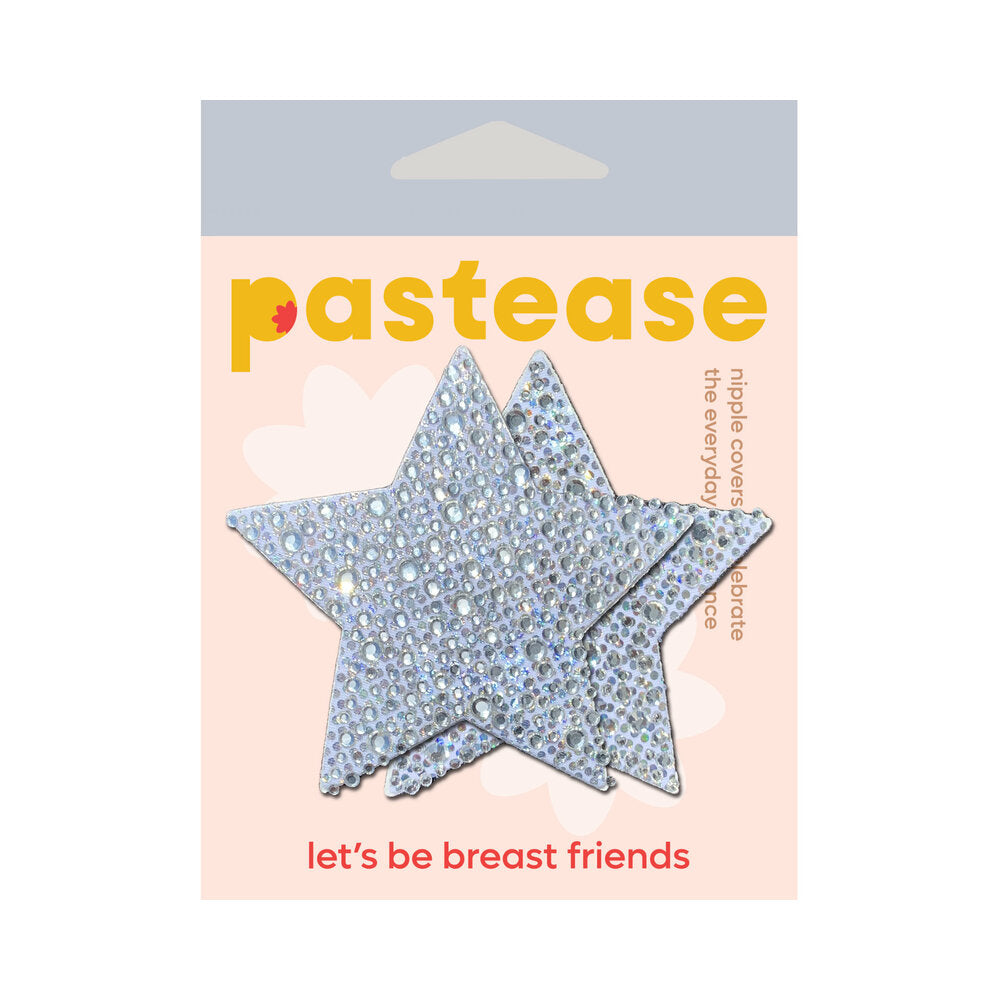 Pastease Crystal Sparkling Star Pasties Silver