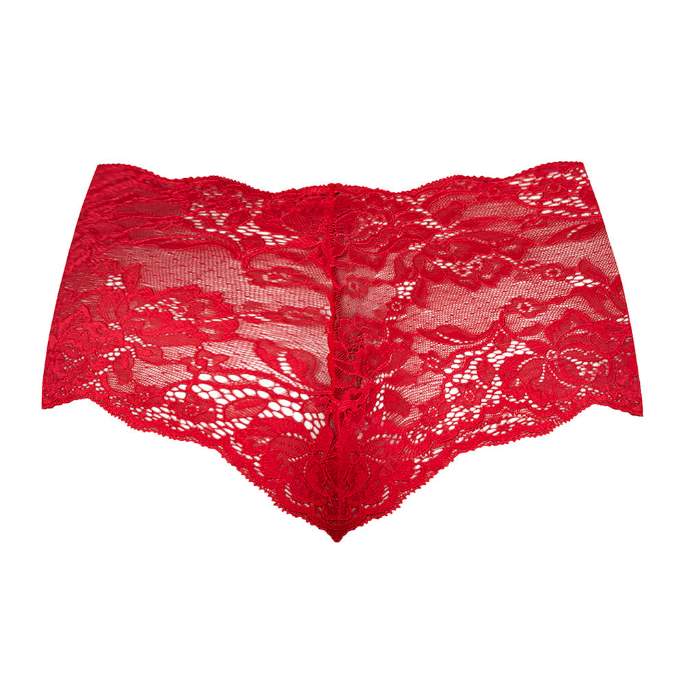 Magic Silk Sugar High Lace Boy Short Red