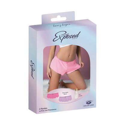 Magic Silk Pheromone Panties Flowy Mesh Short 2-Pack Lilac/Rose