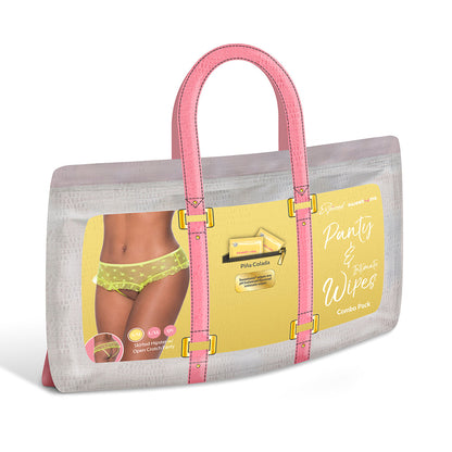 Magic Silk Skirted Hipster with Open Crotch Panty Pina Colada