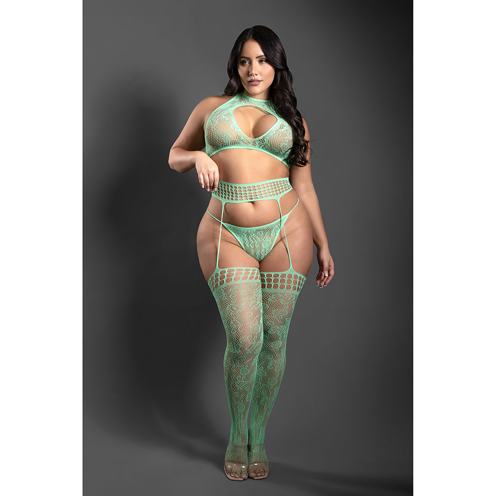 Fantasy Lingerie Heart Of Glass Lace Halter Top Set