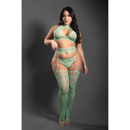 Fantasy Lingerie Heart Of Glass Lace Halter Top Set