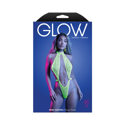 Fantasy Lingerie Glow Mind Control Lace Halter Teddy