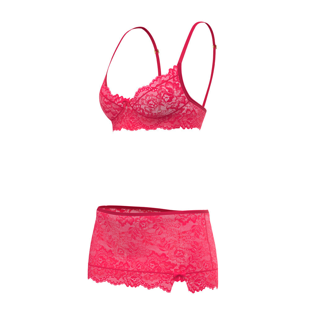 Magic Silk Get It Girl Bra, Skirt & Thong Set Diva Pink