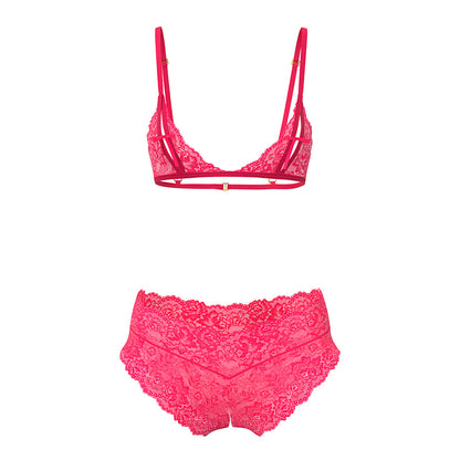 Magic Silk Get It Girl Peek-a-Boo Bralette & Split Crotch Boy Short Diva Pink