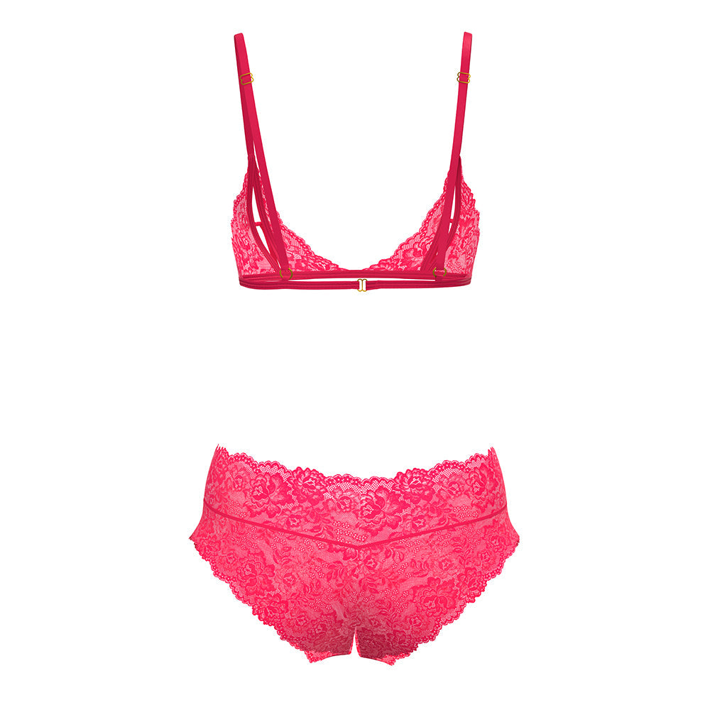 Magic Silk Get It Girl Peek-a-Boo Bralette & Split Crotch Boy Short Diva Pink