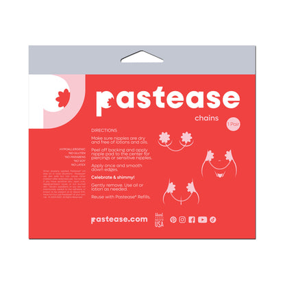 Pastease Black Disco Ball Heart Pasties with Gold Chains