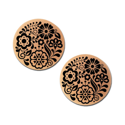 Pastease Halos Reusable Silicone Nipple Covers Floral Nude