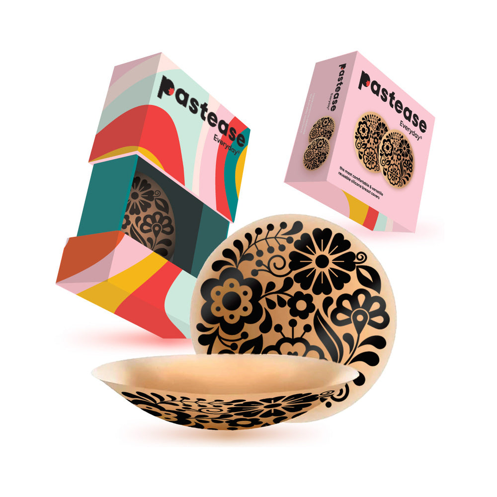 Pastease Halos Reusable Silicone Nipple Covers Floral Nude