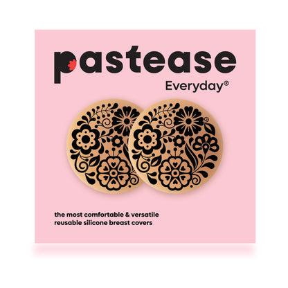 Pastease Halos Reusable Silicone Nipple Covers Floral Nude