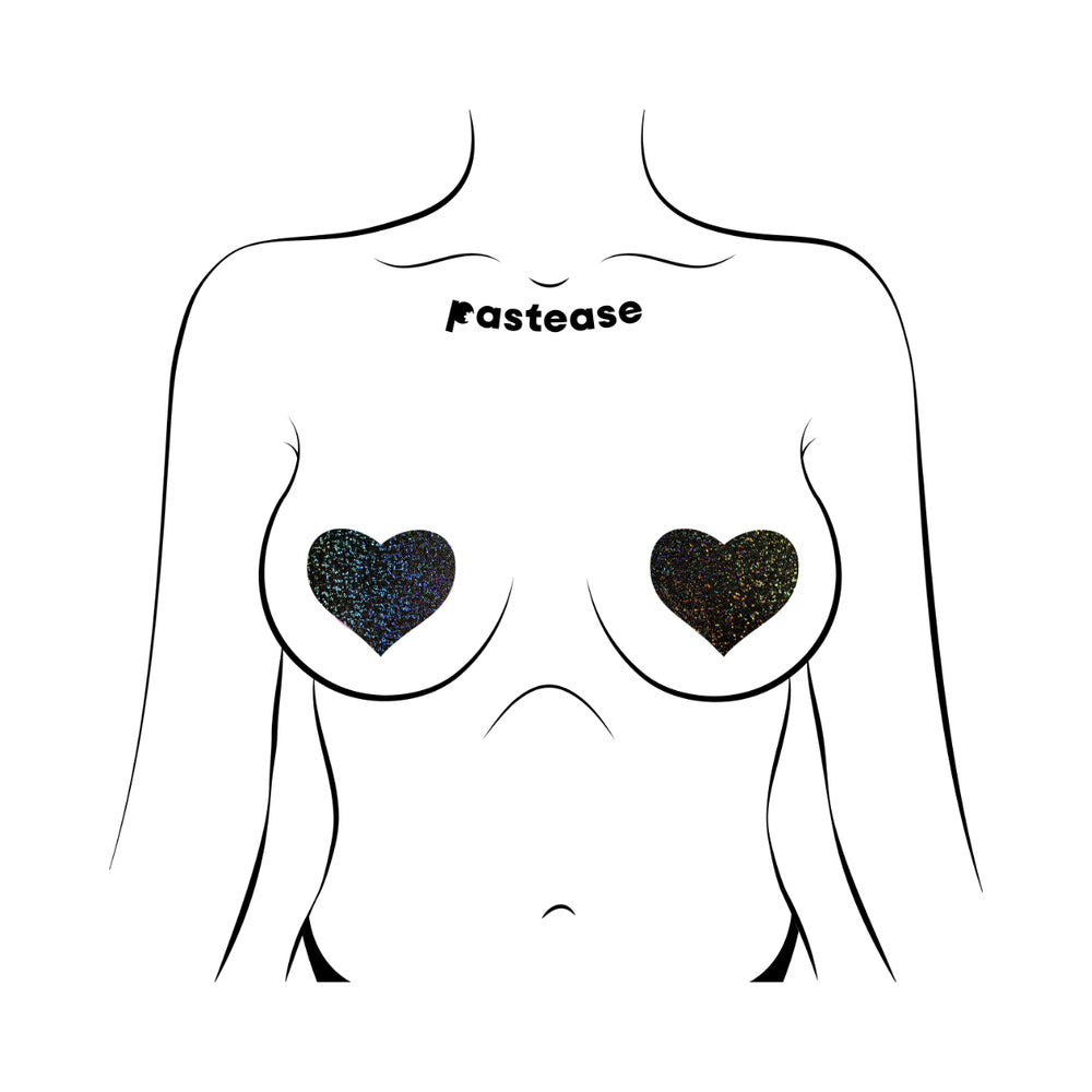 Pastease Love Black Glitter Hearts Pasties