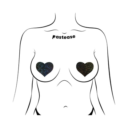 Pastease Love Black Glitter Hearts Pasties