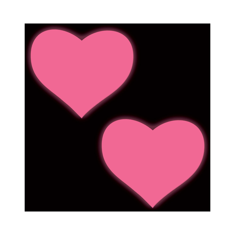 Pastease Love Glow-in-the-Dark Neon Heart Pasties