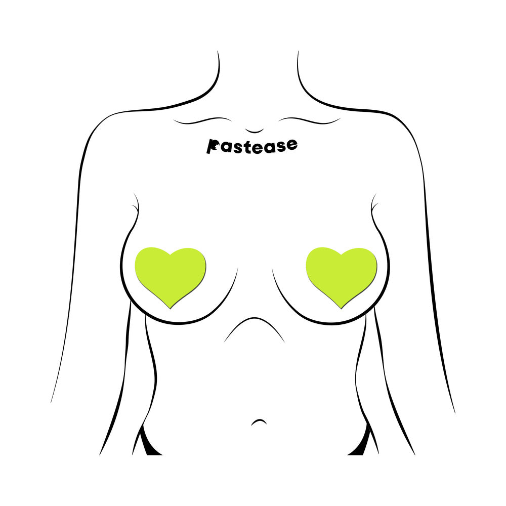 Pastease Love Glow-in-the-Dark Neon Heart Pasties