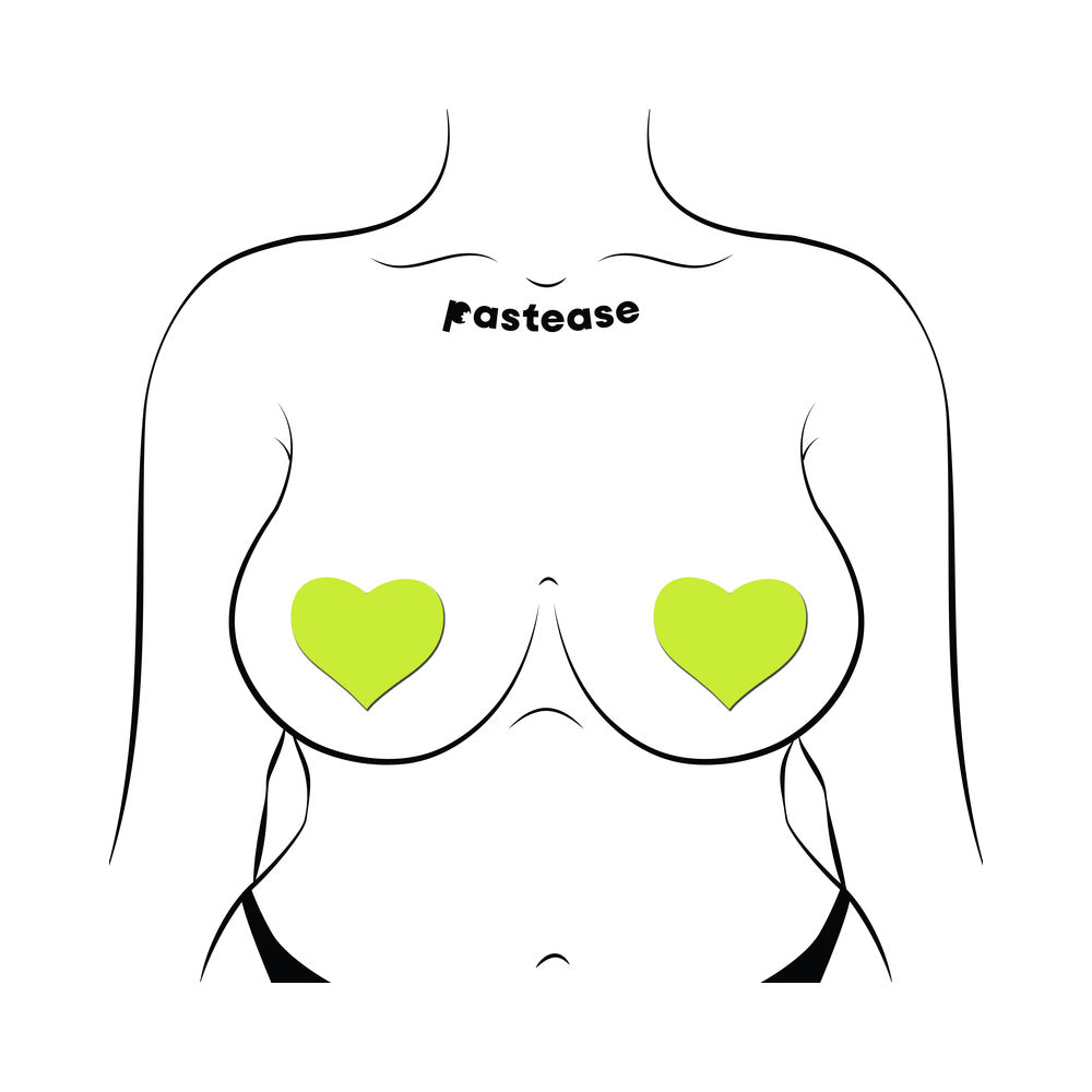 Pastease Love Glow-in-the-Dark Neon Heart Pasties