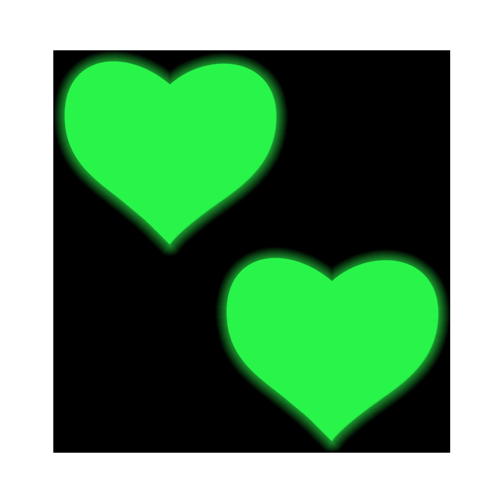 Pastease Love Glow-in-the-Dark Neon Heart Pasties