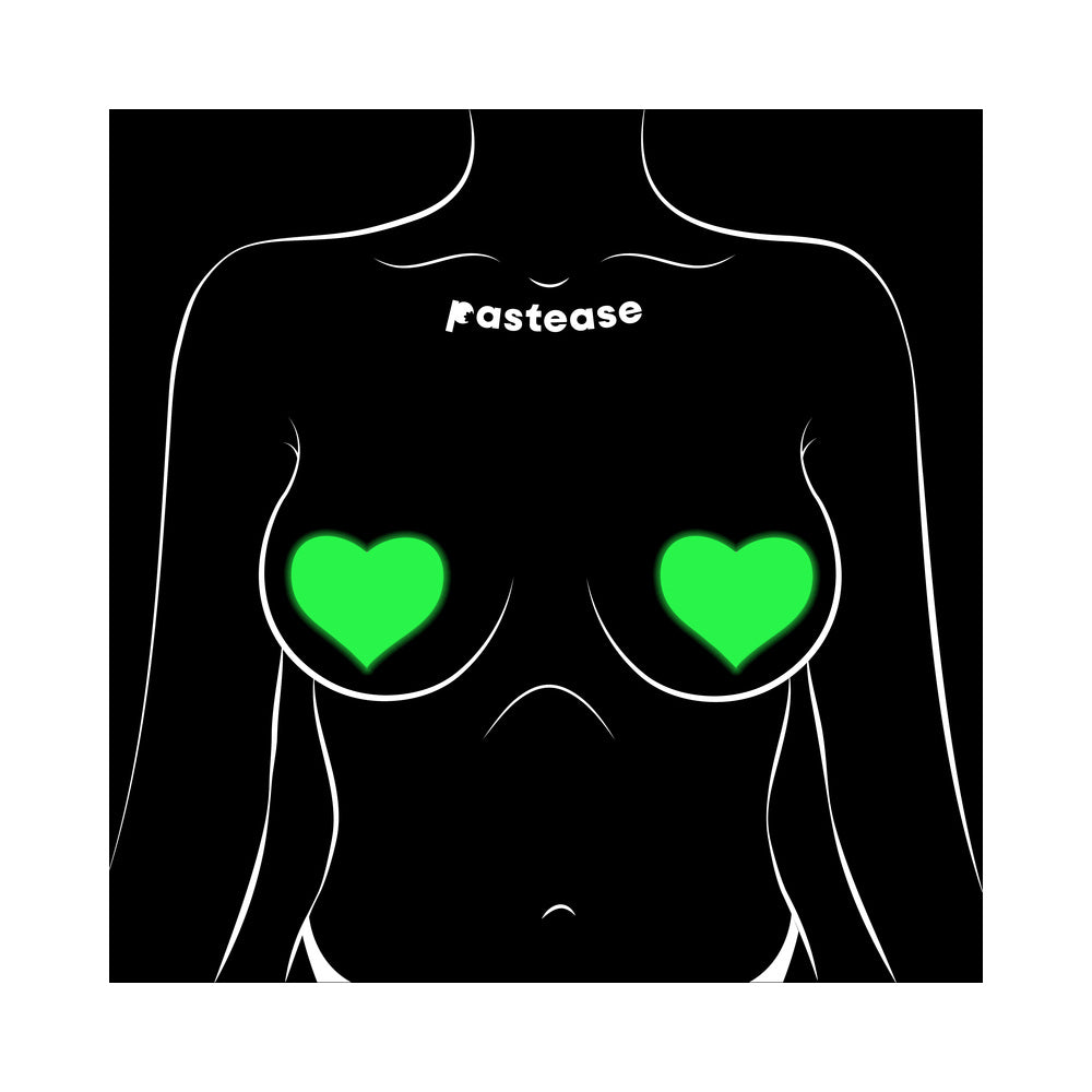 Pastease Love Glow-in-the-Dark Neon Heart Pasties