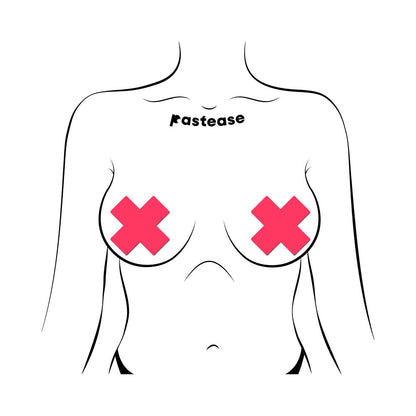 Pastease Plus X Glow-in-the-Dark Neon Pink Cross Pasties