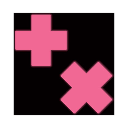 Pastease Plus X Glow-in-the-Dark Neon Pink Cross Pasties